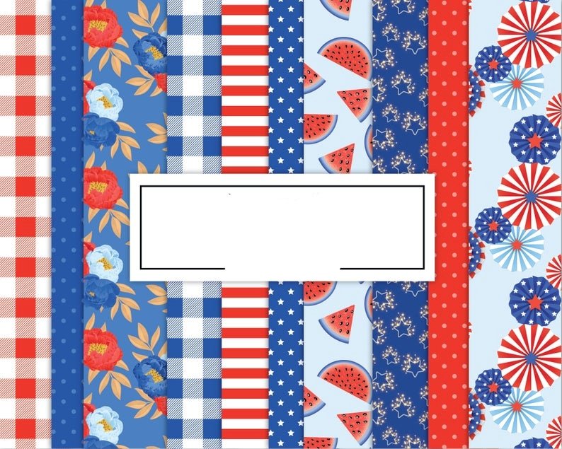 American Girl Paper set Kit Digital Papeis 4 de Julho - Imagem 1