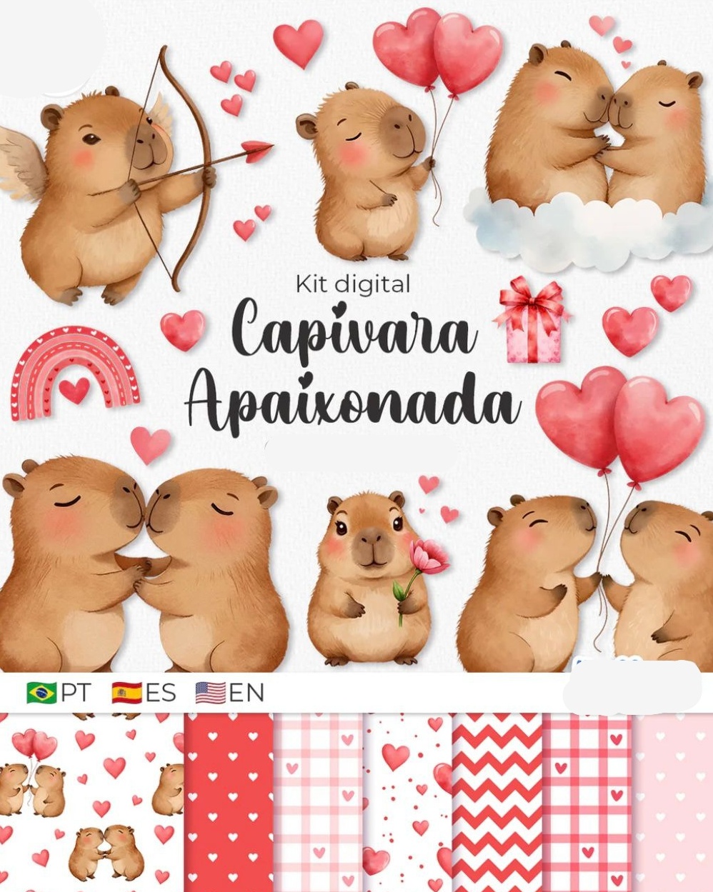 BALLOON - Capivara Apaixonada Kit Digital Capivara Apaixonada - Imagem 1
