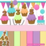 Arquivo Kit Digital Cupcakes com Velas de Aniversário