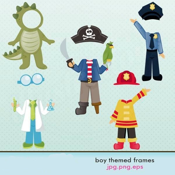 BOY THEMED FRAMES Arquivo Kit Digital Molduras Menino - Imagem 1