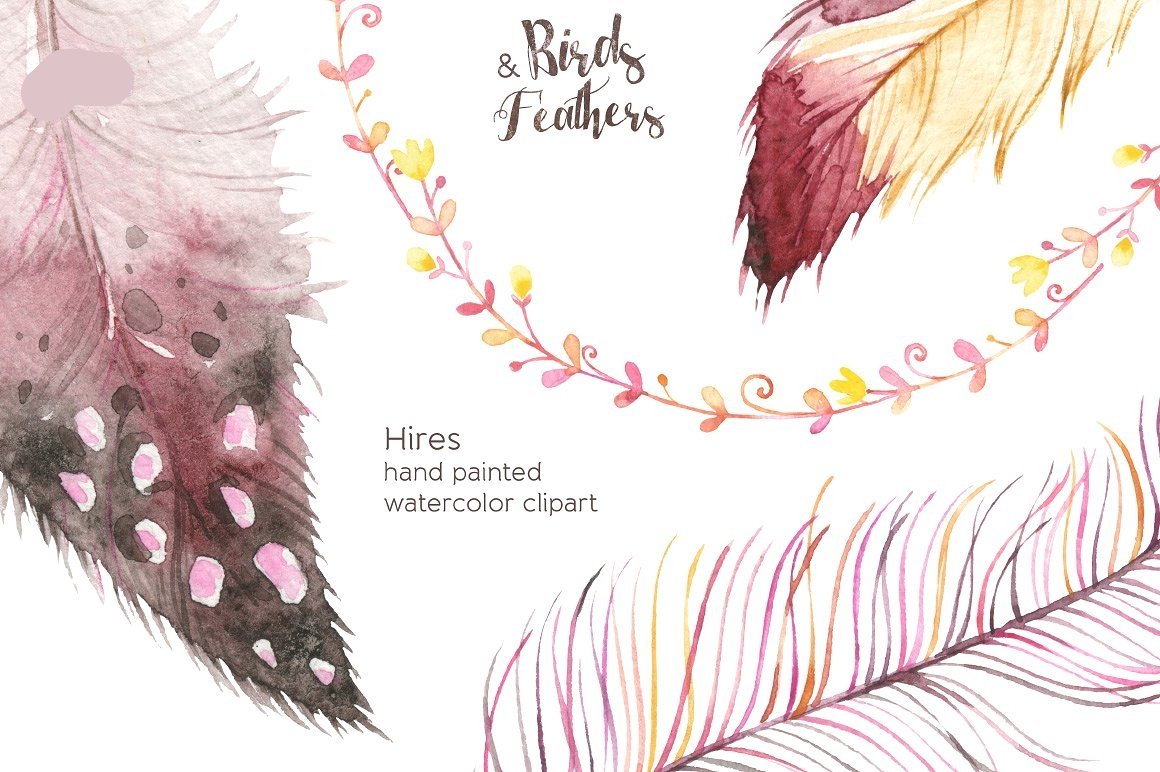 Birds _ Feathers-Octopus Kit Digital Passaros e Flores - Imagem 1