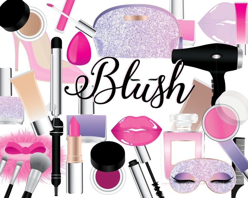Blush Bywildsea Studio Clipart Kit Digital Studio de Maquiagem - Imagem 1