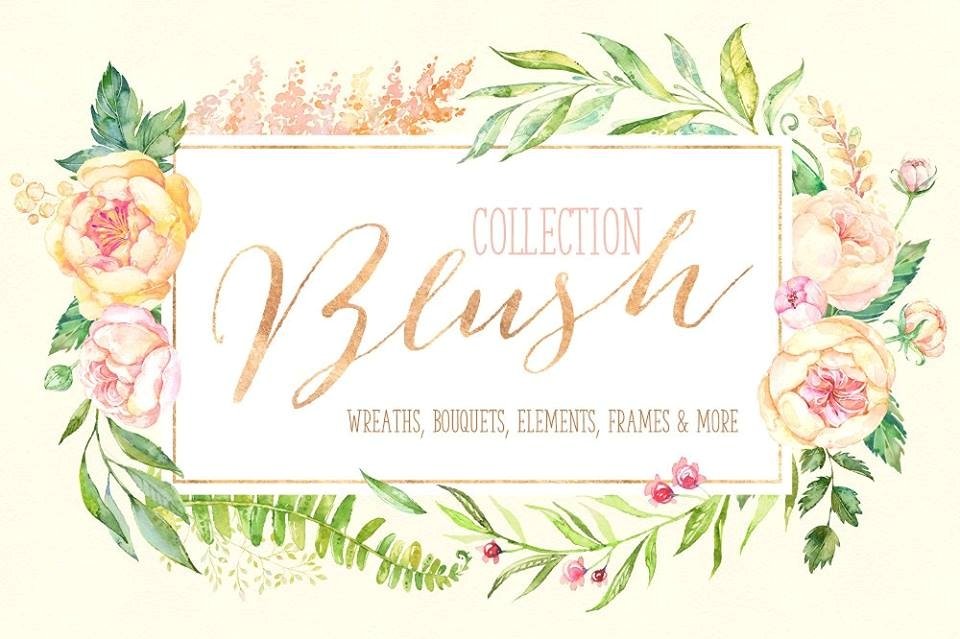 Blush Collection-Octopus Kit Digital Moldura Floral - Imagem 1