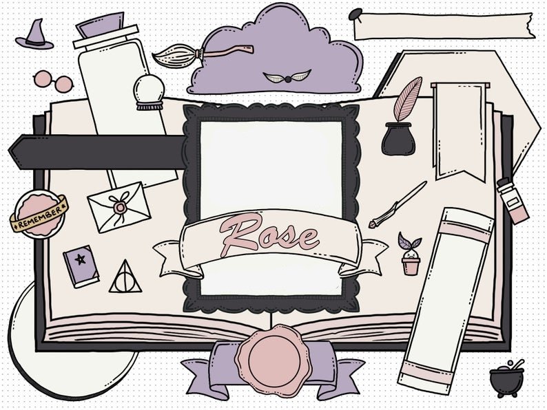 Bujo Wizardry Rose Kit Digital Harry Potter 3 - Imagem 1