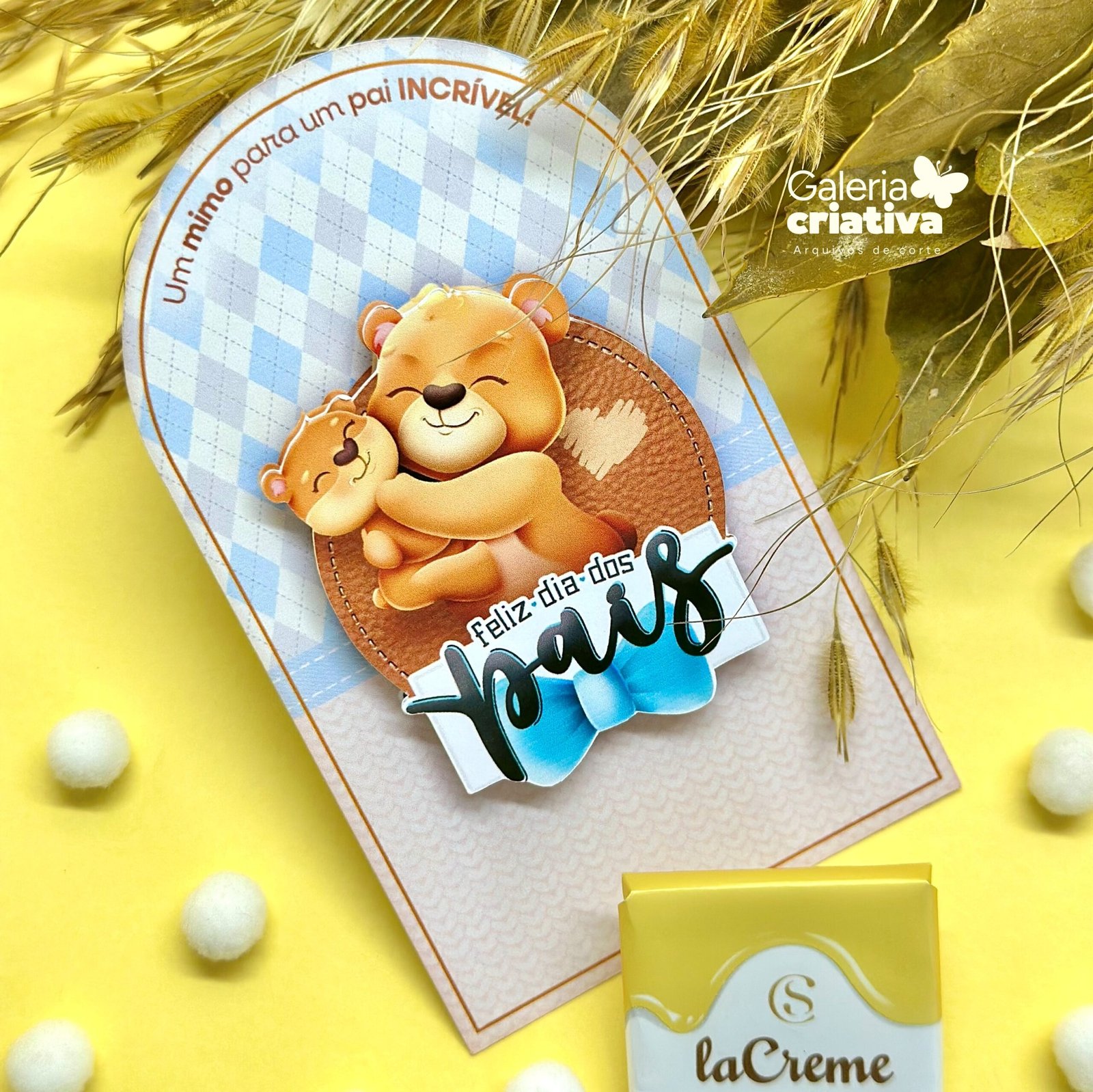 CARD LA CREME PAI URSO Arquivo Dia dos Pais Card LaCreme Pai Urso - Imagem 1