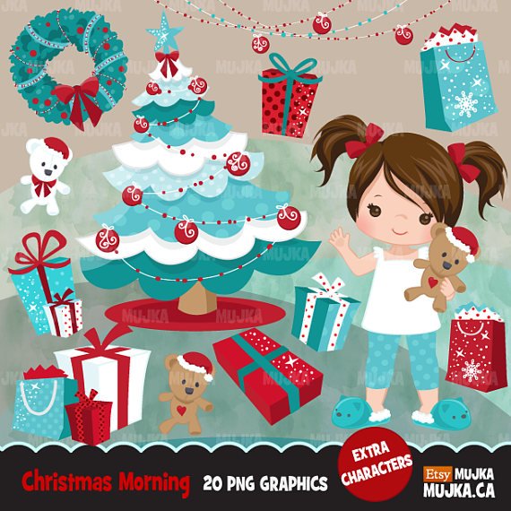 CHRISTMAS MORNING Kit Digital Dia de Natal - Imagem 1