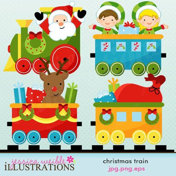 CHRISTMAS TRAIN Arquivo Kit Digital Trem de Natal - Imagem 1