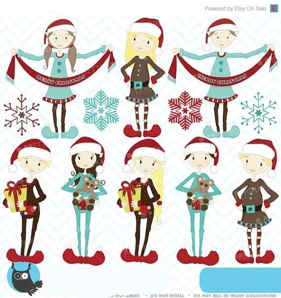 CL418 Kit Digital Mulheres de Gorro de Natal - Imagem 1