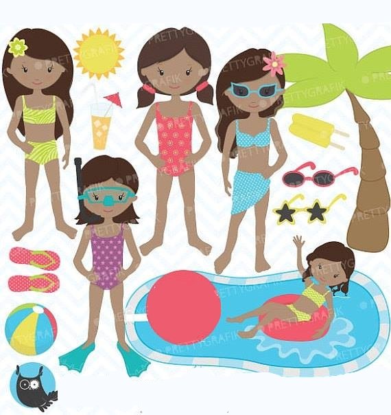 CL454 Kit Digital Férias Meninas na Praia - Imagem 1