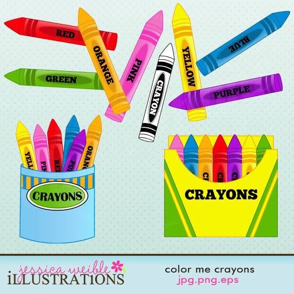 COLOR ME CRAYONS Arquivo Kit Digital Giz de Cera - Imagem 1