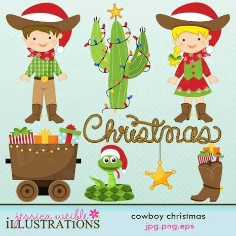 COWBOY CHRISTMAS Arquivo Kit Digital Amor de Cowboy - Imagem 1