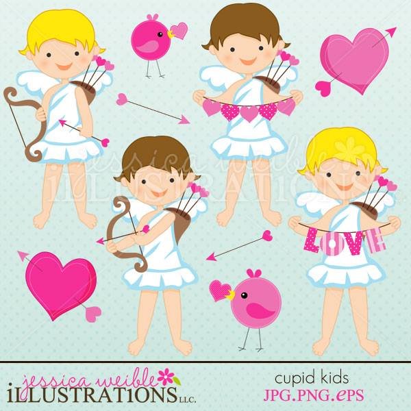 CUPID KIDS CLIPART Arquivo Kit Digital Cupido Infantil - Imagem 1