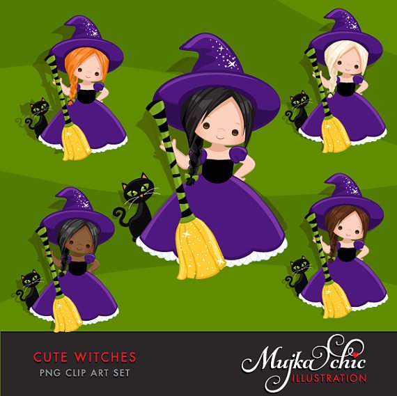 CUTE WITCHES Kit Digital Bruxinhas - Imagem 1