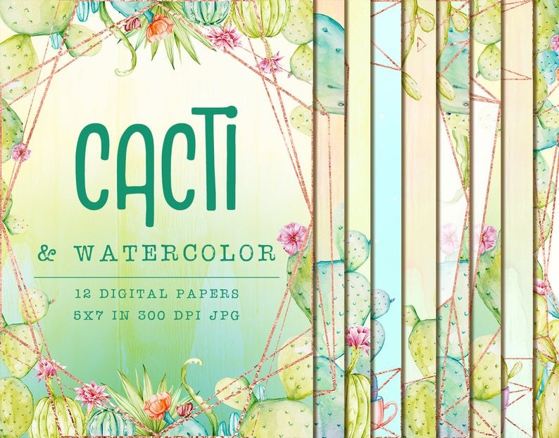 CactiPapers Kit Digital Papéis Cacto - Imagem 1