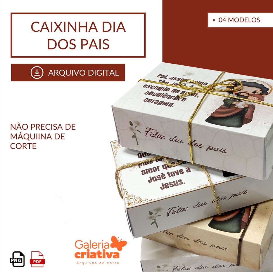 Caixa 6 Doces Santinhos Arquivo Dia dos Pais Caixa 6 Doces - Imagem 1