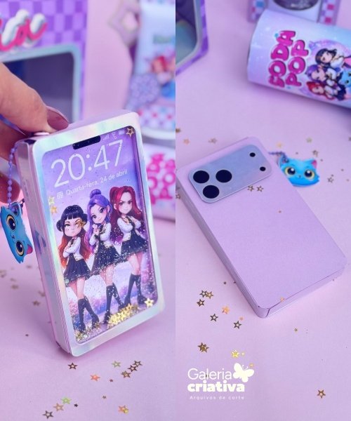 Caixa Kit kat celular Arquivo Caixa Kit Kat Celular - Guerreiras do K-pop - Imagem 1