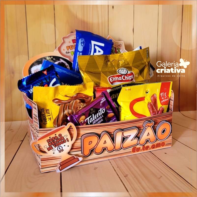 Caixote Cesta Guloseimas Arquivo Dia dos Pais Caixote Cesta - Imagem 1