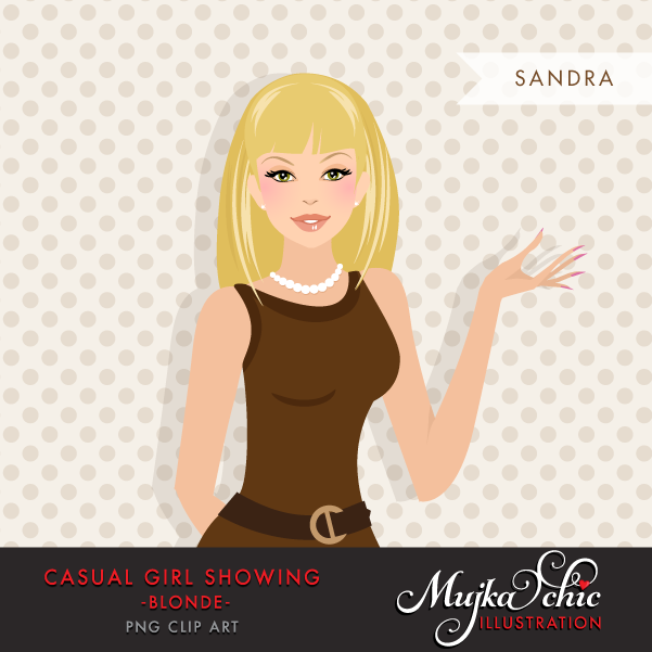 Casual Girl Showing Blonde MUJKA Kit Digital Garota Casual Loira - Imagem 1