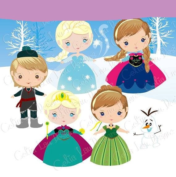 Celia_Snow Princess Kit Digital Papeis Frozem - Imagem 1