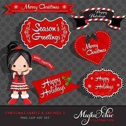 Christmas Frames _ Sayings 2 MUJKA Kit Digital Feliz Natal Menina - Imagem 1