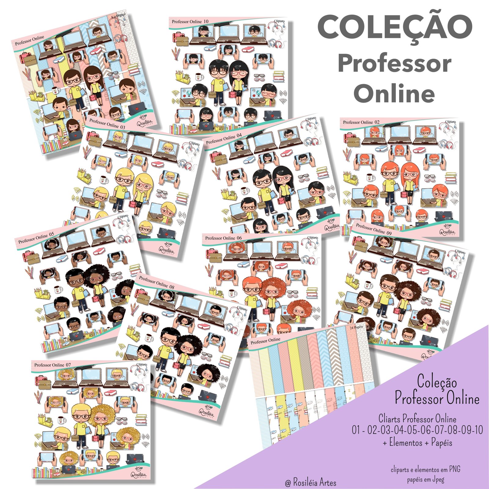 Colecao dia dos professore 2 Kit Digital Coleção Professores 2 - Imagem 1