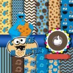 Kit Digital Papeis Cookie Monster