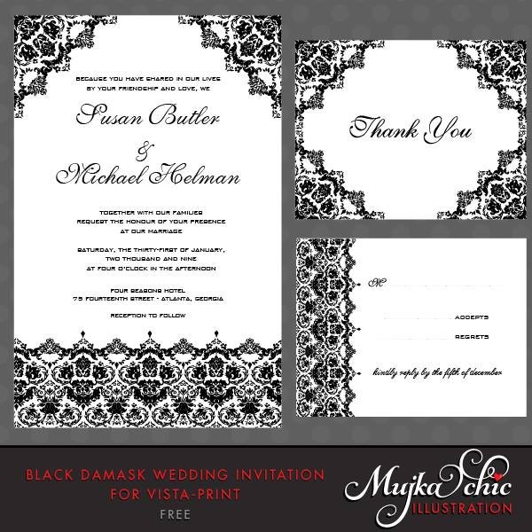 DAMASK-WEDDING-INV-TEMP Kit Digital Cartão Convite - Imagem 1