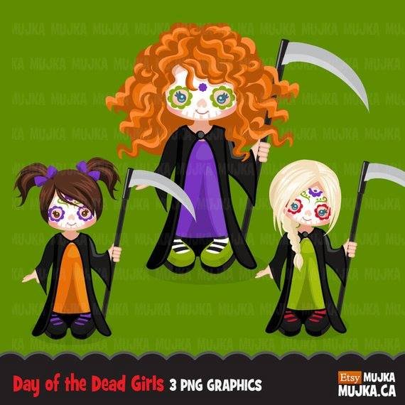 DAY-OF-THE-DEAD-GIRLS Kit Digital Halloween - Imagem 1