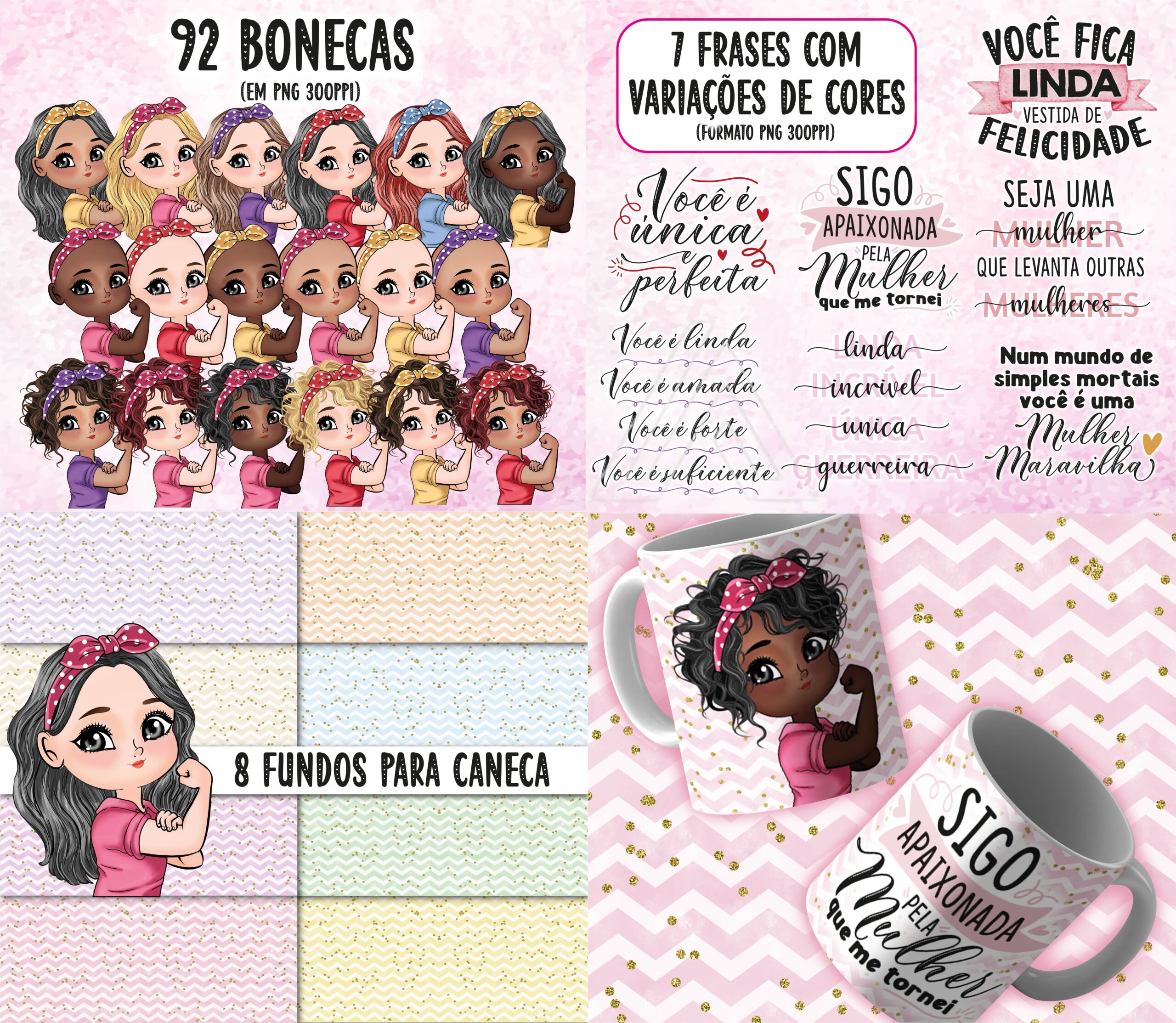 DIA DA MULHER DOLLS Kit Digital Dia da Mulher - Imagem 1