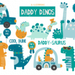Kit Digital Dinossauro Papai