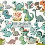 Kit Digital DINOSSAURO BABY AQUARELA