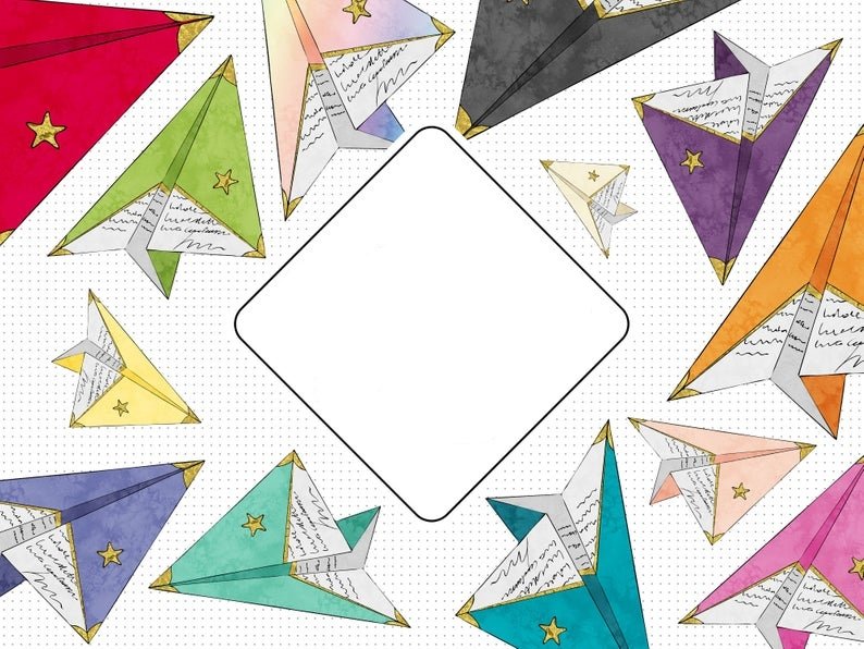 Deptpament Memos Kit Digital Aviãozinho em origami - Imagem 1