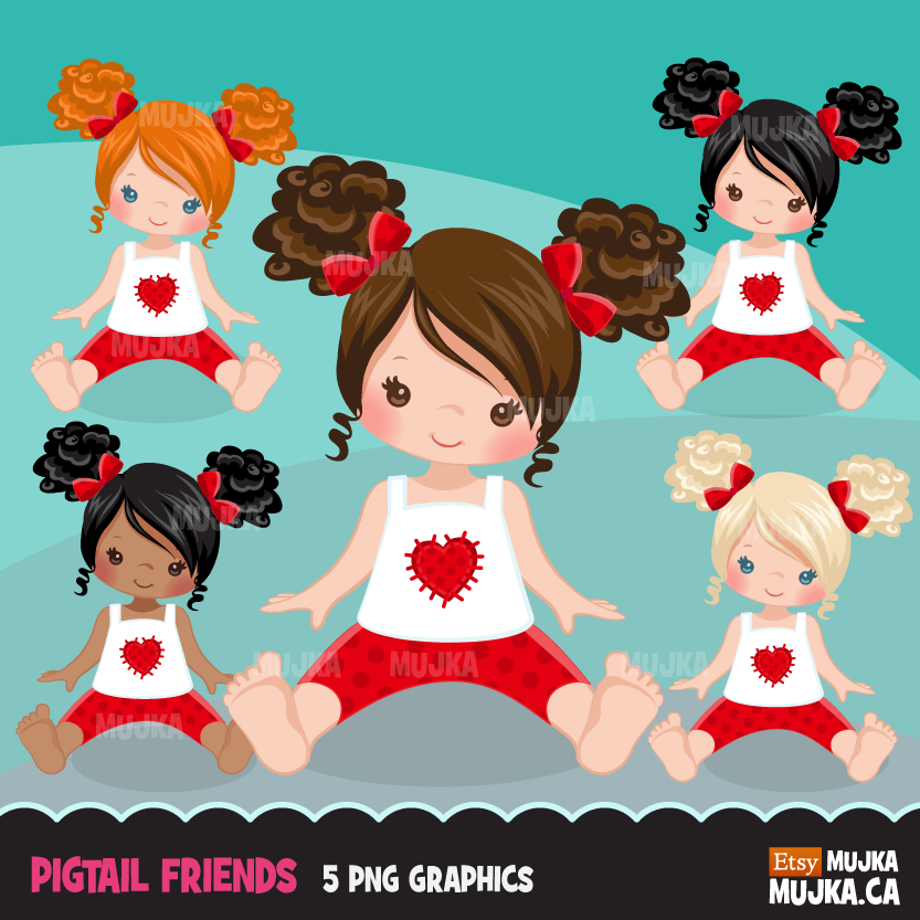 Digital Friends Baby MUJKA Kit Digital Menina Sentada - Imagem 1