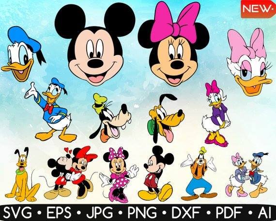 Disney Characters Clipart • Mickey Mouse Arquivo Kit Digital Clipart da Turma do Mickey - Imagem 1