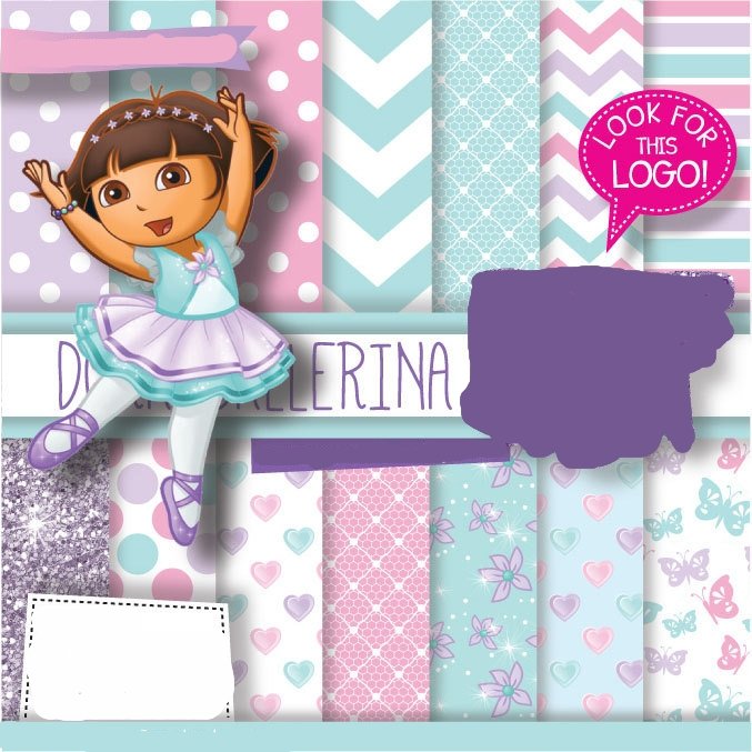 Dora Bailarina Kit Digital Papeis Dora Bailarina - Imagem 1