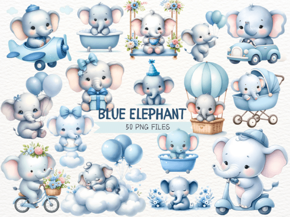 ELEFANTINHO AZUL Kit Digital ELEFANTINHO AZUL - Imagem 1