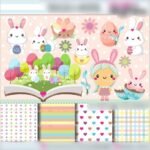 Kit Digital Coelhinhos Clipart
