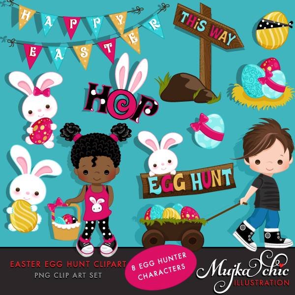 Easter Egg Hunt MUJKA Kit Digital Meninos Páscoa - Imagem 1