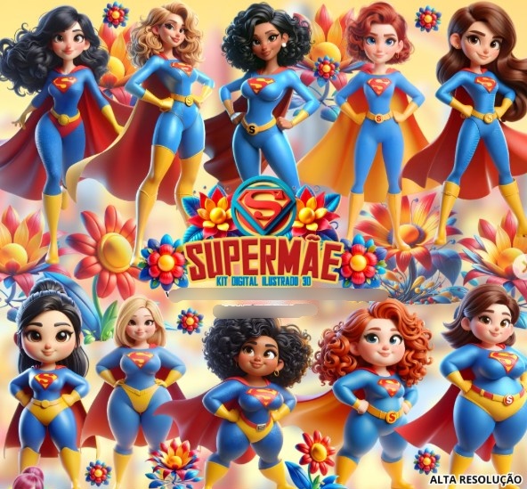 FANDDY - 180 - DIA DAS MÃES SUPER MÃE Kit Digital Super Mãe - Imagem 1