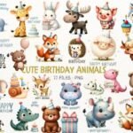 Kit Digital FELIZ ANIVERSÁRIO ANIMAIS FOFOS