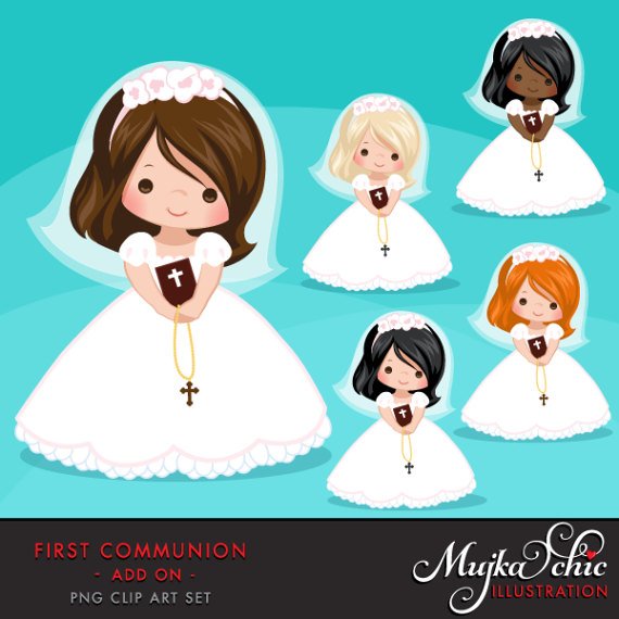 FIRSTCOMMUNION-ADDON-1 Kit Digital Primeira Comunhão Clipart - Imagem 1