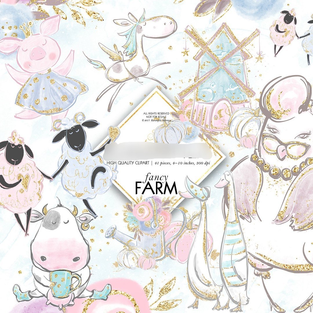 Fancy Farm Kit Digital Fazendinha Sofisticada - Imagem 1