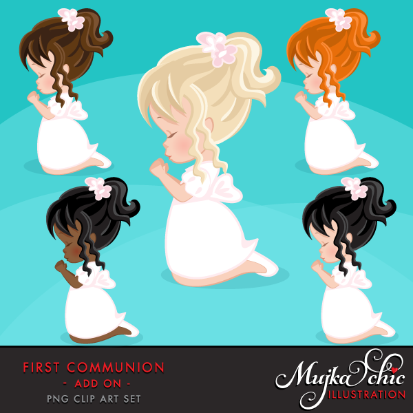 First Communion Girls MUJKA Kit Digital Anjinhas Primeira Comunhão 3 - Imagem 1
