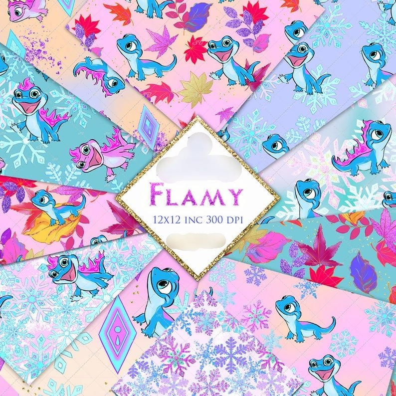 Flamy - Papeis Kit Digital Papeis Dragãozinhos - Imagem 1