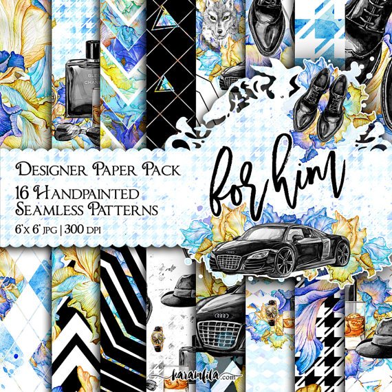 For-Him Kit Digital Papeis Homen - Imagem 1