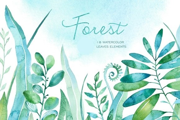 Forest-Octopus Kit Digital Folhagens de Floresta - Imagem 1