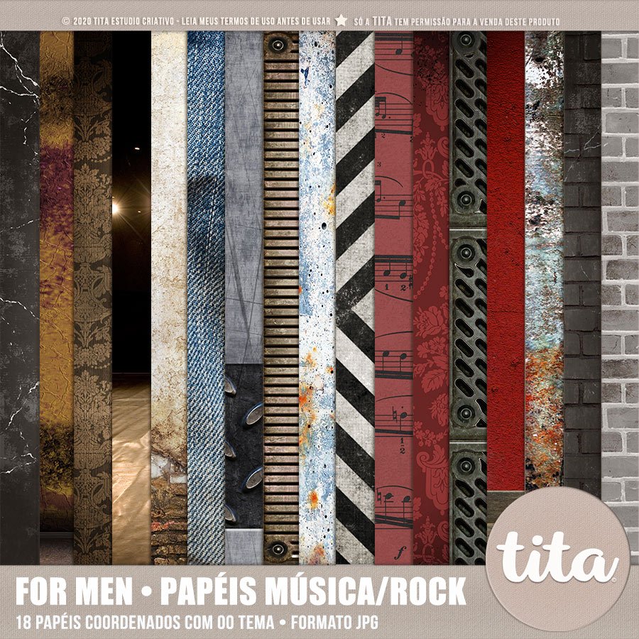 Formen_PapéisRock Kit Digital Papeis Papai Rock - Imagem 1