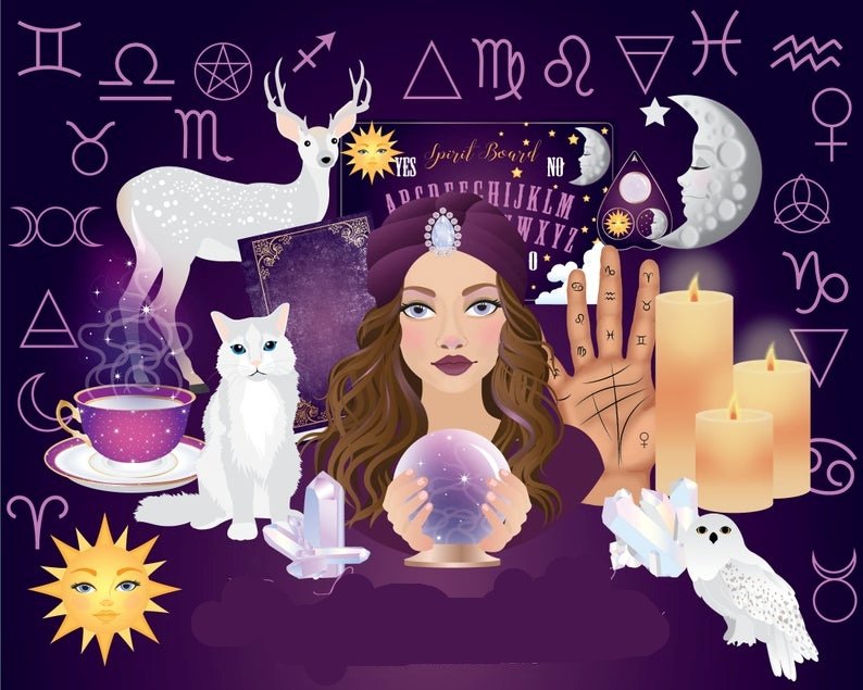 Fortune Teller Clipart Kit Digital Vidente - Imagem 1