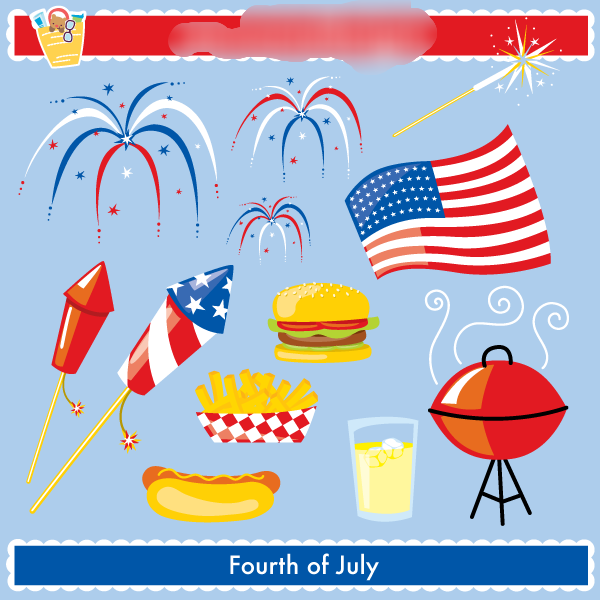 Fourth of July Kit Digital 4 de Julho Churrasco - Imagem 1
