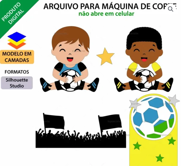 Futebol menino com bola Arquivo Topo de Bolo Futebol Menino com Bola - Imagem 1